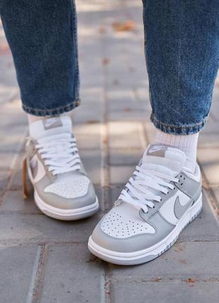 Жіночі кросівки nike sb dunk low retro white grey | smb8 фото