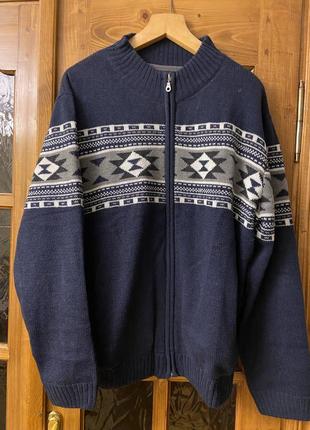 Теплый свитер на замке р. 52-54 скандинавский стиль