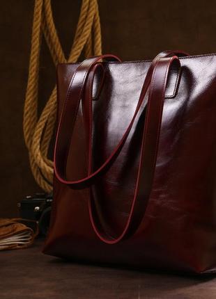 Стильная женская сумка-шоппер shvigel 16368 бордовый7 фото