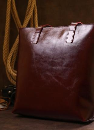 Стильная женская сумка-шоппер shvigel 16368 бордовый8 фото