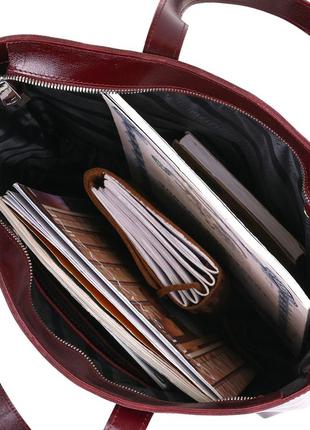 Стильная женская сумка-шоппер shvigel 16368 бордовый4 фото