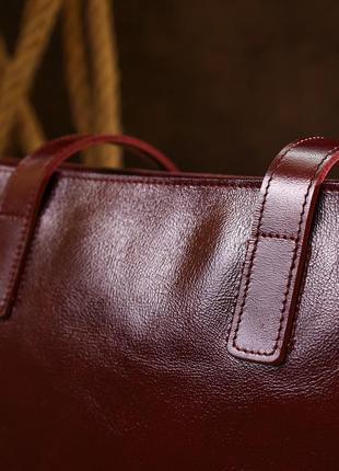 Стильная женская сумка-шоппер shvigel 16368 бордовый9 фото