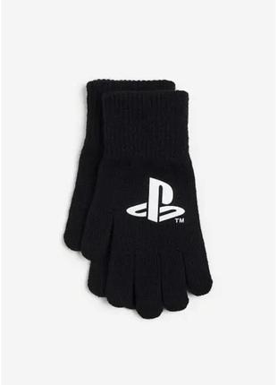 Перчатки детские черные playstation h&amp;m 8-14 лет