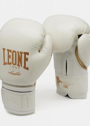 Боксерські рукавиці leone mono white 10 ун.