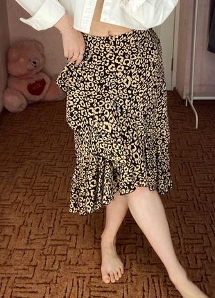Леопардовая юбка, юбка shein