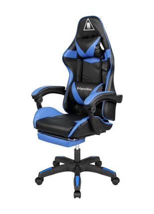 Кресло геймерское kruger&matz gx-150 с подставкой для ног black/blue