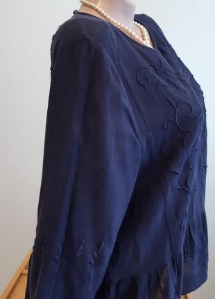 Блуза низом волан, в етностилі, вишивка мережка, розмір 12/144 фото