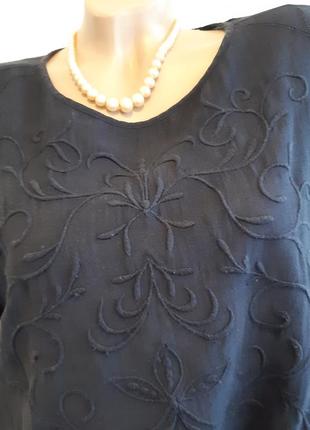 Блуза низом волан, в етностилі, вишивка мережка, розмір 12/145 фото