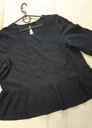 Блуза низом волан, в етностилі, вишивка мережка, розмір 12/148 фото