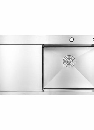 Мийка для кухні інтегрована lidz handmade h7849l крило ліворуч (ldh7849brul45592) brushed steel 3,0/1,0 мм