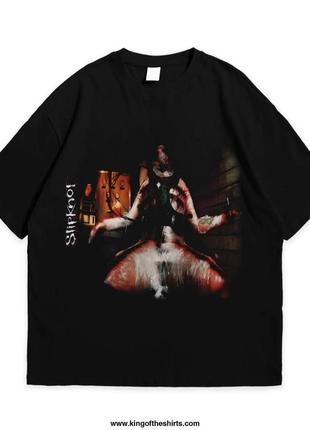 Футболка з принтом slipknot xxxl чорний
