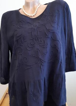 Блуза низом волан, в етностилі, вишивка мережка, розмір 12/142 фото