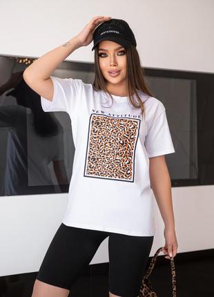 Женская футболка с леопардовым принтом9 фото