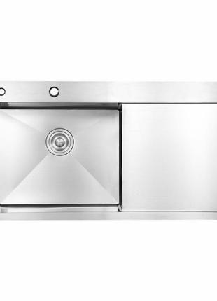 Мийка для кухні інтегрована lidz handmade h7849r крило праворуч (ldh7849brur45591) brushed steel 3,0/1,0 мм