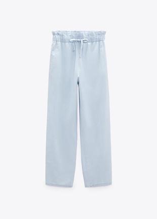Летние хлопковые брюки zara, базовые брюки