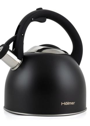 Чайник із свистком holmer memory wk-1425-bcsb 2.5 л чорний