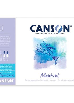 Склейка для акварелі canson montval а4+ (24*32см) 270 г/м2 12 арк. крупне зерно