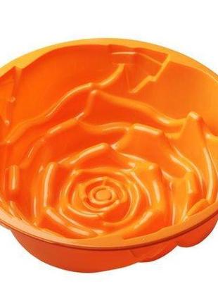 Форма силиконовая для выпечки кекса empire роза em-7096 7х24 см