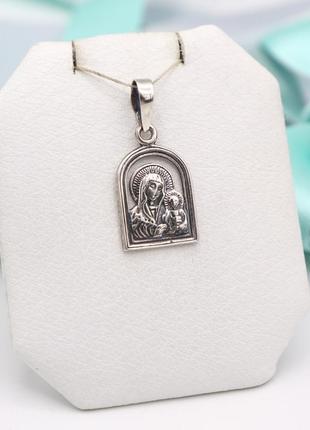 Ладанка серебряная "матерь божья" серебряный подвес серебряный. иконка.
