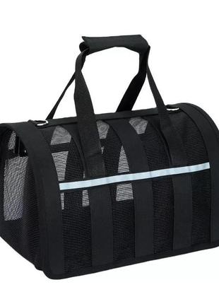 Сумка перенесення для котів та собак l 49x28x27 см cosmopet cp-46 black