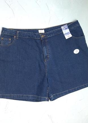 🎁1+1=3** фирменные джинсовые джинсовые шорты высокая посадка bonmarche, размер 58 - 609 фото
