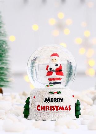 Куля новорічна декоративна з підсвіткою дід мороз 13986 7.4х5 см