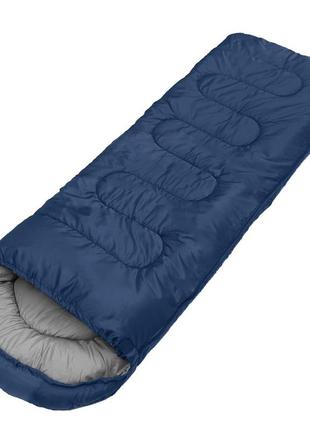 Спальный мешок (спальник) одеяло с капюшоном e-tac sb-01 navy blue2 фото