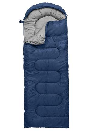 Спальный мешок (спальник) одеяло с капюшоном e-tac sb-01 navy blue3 фото