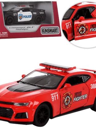 Машинка "kinsmart" chevrolet camaro zl1 пожарная (1:36) kt5399wpr