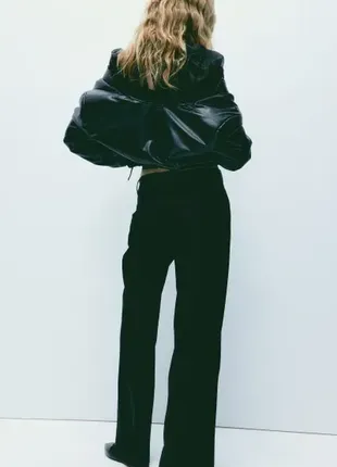 Черные широкие брюки с защипами l от h&m5 фото