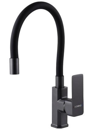 Смеситель для кухни domino цвет графит гибкий гусак malibu-kub dmm-203lr-gp-black