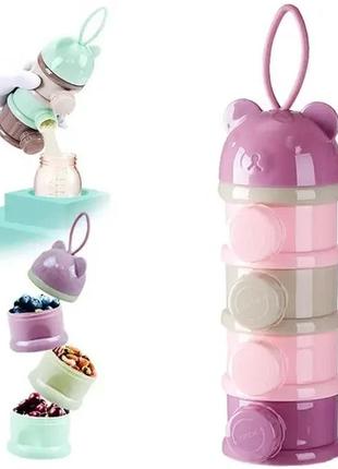 Портативний секційний контейнер для зберігання дитячої суміші, снеків та горіхів4 фото