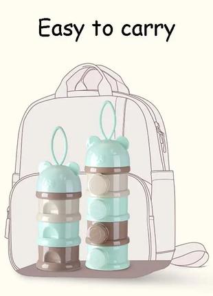 Портативний секційний контейнер для зберігання дитячої суміші, снеків та горіхів5 фото