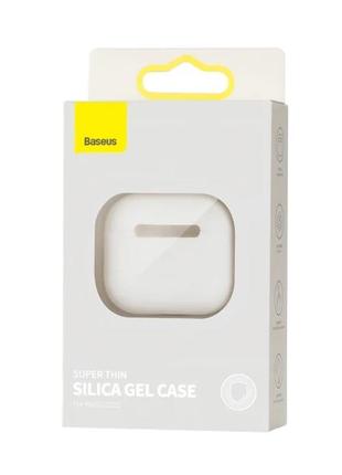 Чохол для airpods 3 baseus super thin silica gel case білий чохол для навушників airpods 3