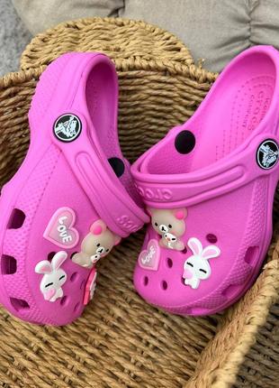 Детские кроксы сабо crocs classic kids pink хит продаж все размеры в наличии джибитсы