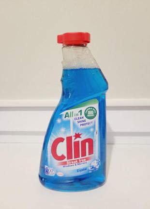 Змінний флакон з рідиною для миття вікон clin streak free windows & mirrors crystal 500ml1 фото