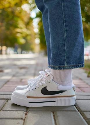 Жіночі кросівки nike court legacy lift white | smb1 фото