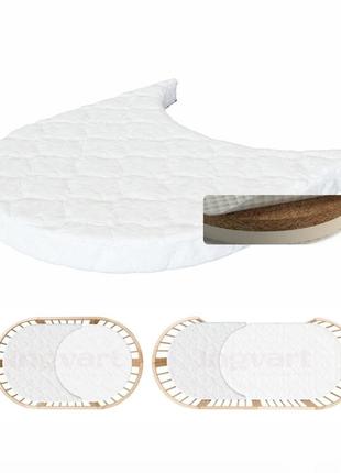 Півмісяць матрац 60 см в ліжечко smart bed oval ingvart, кокос - латекс