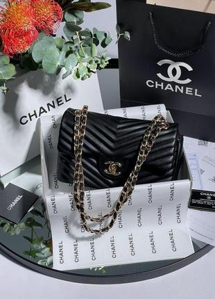 Сумка chanel 2.55 black gold