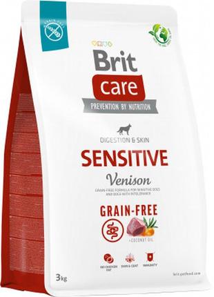 Сухий корм для собак brit care dog grain-free sensitive беззерновий з олениною 3 кг (8595602559145)