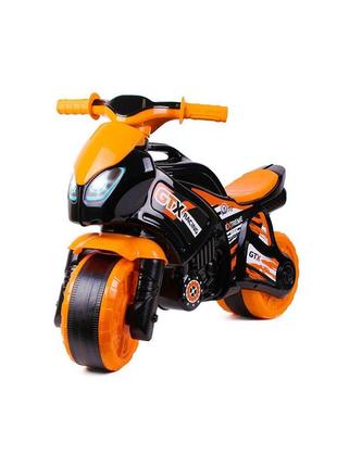 Каталка "мотоцикл технок" черно-оранжевый