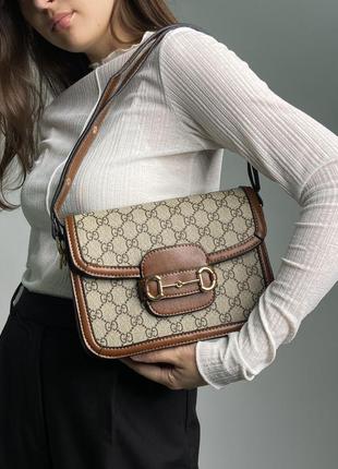 Gucci horsebit 1955 large bag grey/brown  ki13078