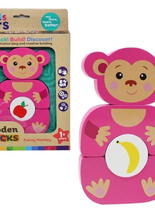 Дерев'яна іграшка "wooden block: мавпа", 4 елементи