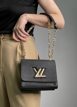 Louis vuitton medium twist mm epi leather black  ki01207