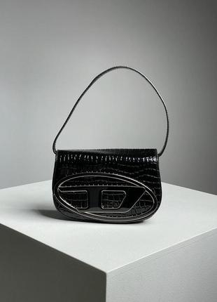 Diesel 1dr iconic shoulder bag black croco  ki29005