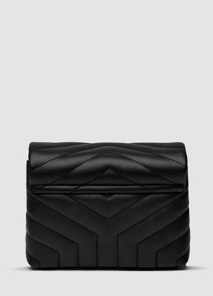 💎 saint laurent toy loulou in quilted leather black/silver  ki993533 фото