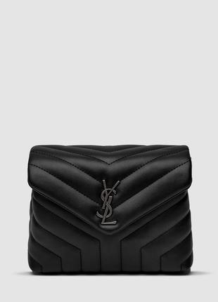 💎 saint laurent toy loulou in quilted leather black/silver  ki99353
