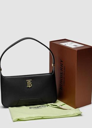 💎 burberry leather tb shoulder bag "black"  ki993584 фото
