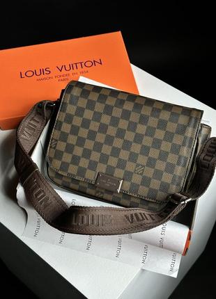 🔥 louis vuitton district pm brown chess manbag  ki77055