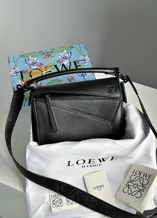 💎 loewe paula's ibiza puzzle bag in classic calfskin black  ki99223